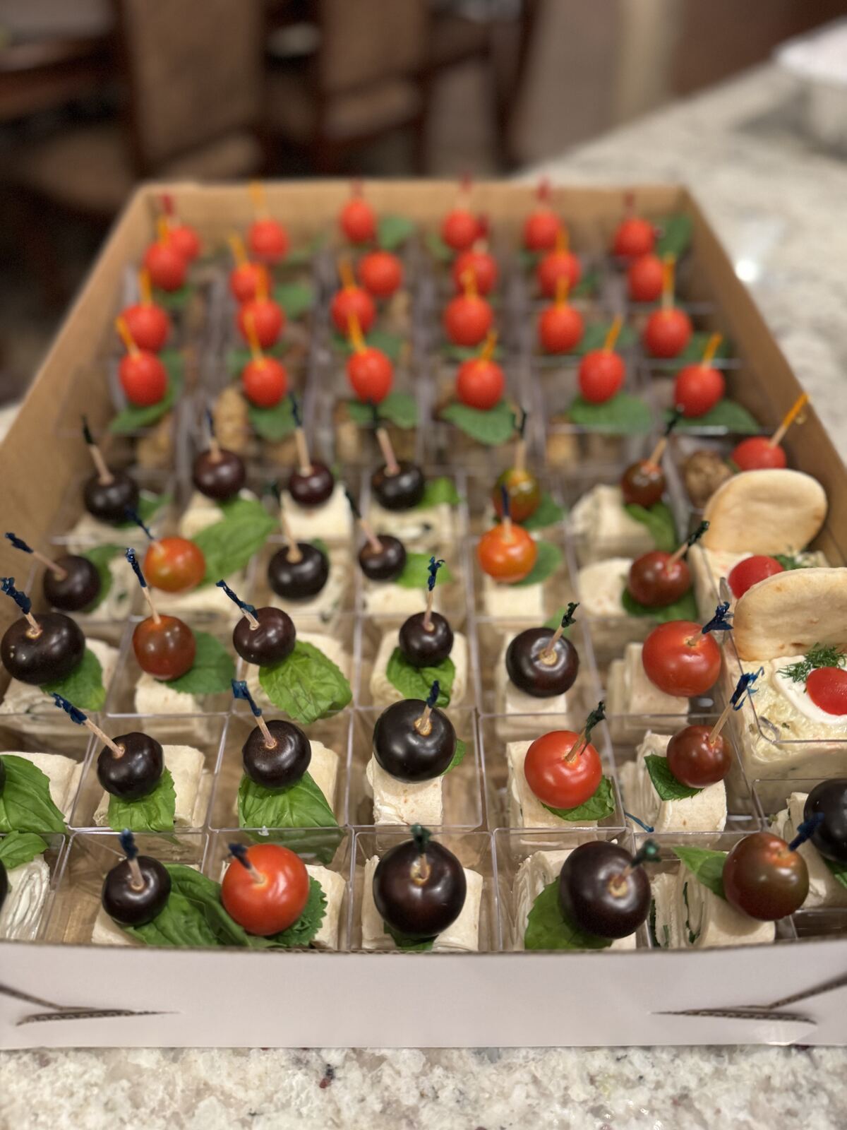Cherry tomato appetizer trays